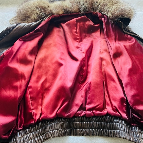 Rare Authentic Vintage Raccoon Fur Leather Bomber Made in the USA - Picture 4 of 15